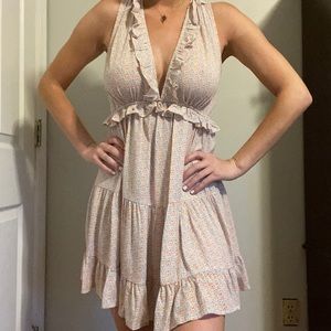 Floral backless dress